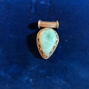 Larimar sterling silver necklace slide - A17